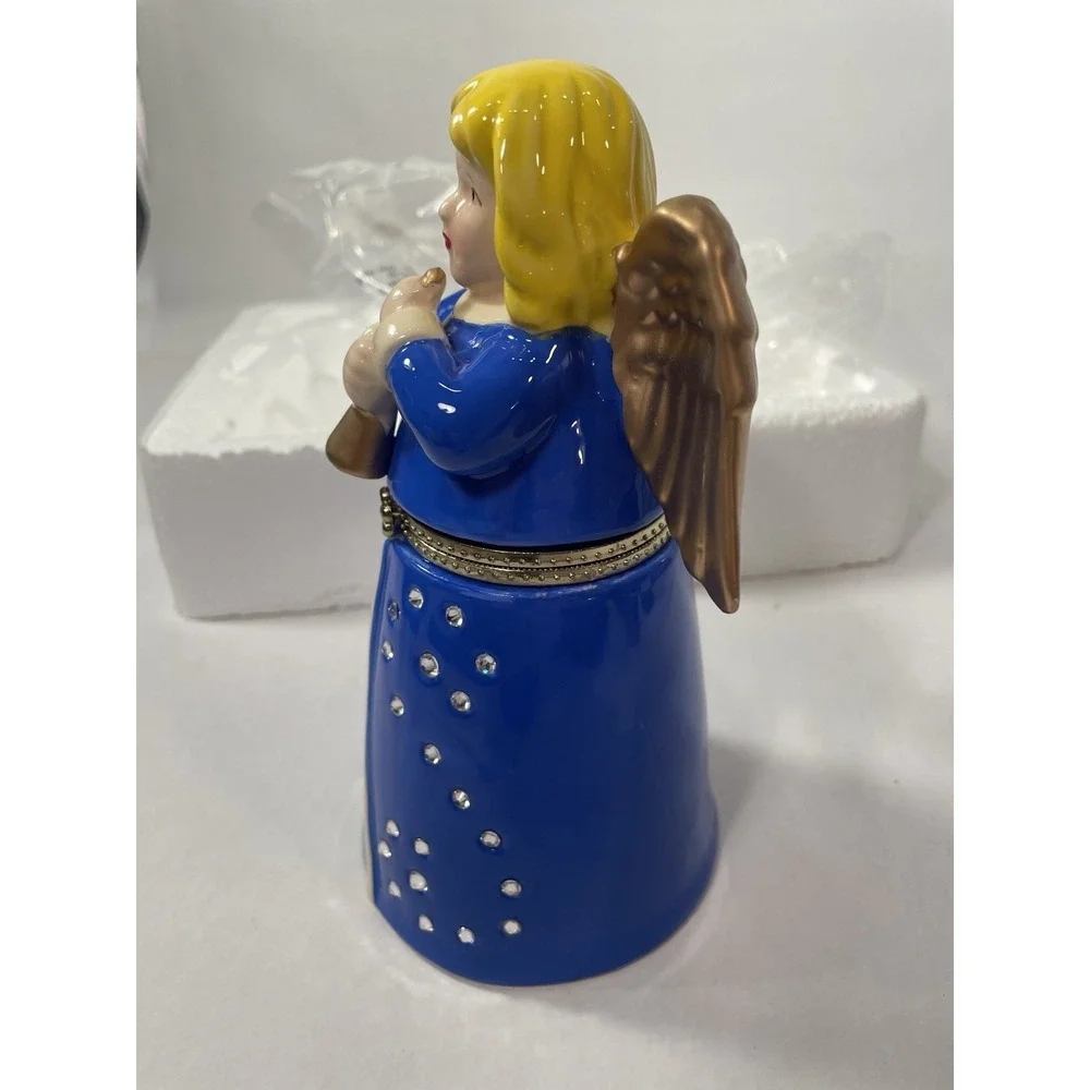 Mr Christmas Porcelain Angel Hinged Music Box 